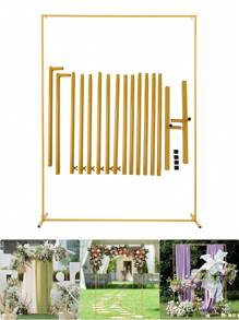1set Metal Square Balloon Arch Frame, Birthday Bridal Shower Wedding Anniversary Gender Reveal Party Courtyard Background Decoration Balloon Arch Stand, Balloon Arch Accessories, Suitable For Pairing With Gauze Curtains, Simulated Flowers, And Balloon