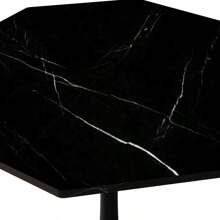 31.50"Modern Octagonal Coffee Table With Printed Black Marble Table Top Metal Base For Dining Room Kitchen Living Room - 大理石+八角形如圖 - 查看 7
