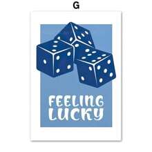 1pc Retro Good Times Ticket Lucky You Dice Gallery Wall Art Prints Blue Abstract Posters Canvas Painting Pictures Living Room Decor No Frame