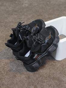 Latest Model Spring/Autumn Children's Shock-Absorbing Sports Shoes, Chic For Boys, Net Celebrity Style Balance Shoes For Girls Aged 1-5 Years Old