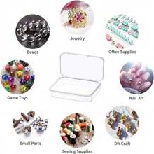 QYDCX 1/5pcs Plastic Storage Boxes With Lids, 5 Size Options, For Collecting Small Items, Beads, Game Accessories, Business Cards, Earrings, Rings, Necklaces, Pendants, Craft Supplies