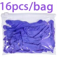 50pcs/100pcs一次性丁腈手套紫色加厚手套食品接触手套家政餐饮行业防水耐磨手套耐油染发纹身手套