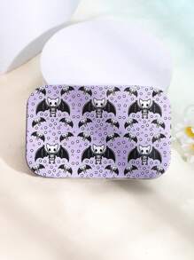 1 件，马口铁便携式桌面珠宝收纳盒，珠宝收纳盒，最佳礼物，时尚多功能，带有各种图案，如花朵、草莓、冲浪、骷髅、心形、蘑菇、蝙蝠等，送给妈妈的礼物 - 彩色 - 查看 25