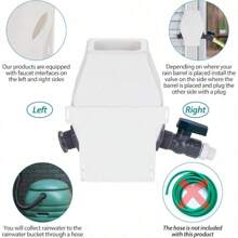 Rainwater Collection System-Tintsabo Rain Barrel Diverter Kit For 2x3 Or 3x4 Inch Standard Downspouts,Rainwater Diverter With PVC 3/4 Spigot And Filtration Valve Kit, White - 雨桶花園龍頭套件 - 查看 5