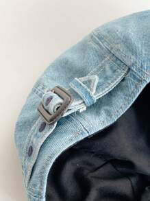 1 chiếc mũ bóng chày denim đã giặt có trang trí nơ, mũ họa sĩ phong cách Anh cổ điển, mũ lưỡi trai Unisex thường ngày mới, trang phục thời trang đường phố - Nhiều màu - Xem 10