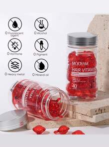 40 Capsules Hair Treatment Serum, Hair Vitamins Serum Capsule, Enriched With A C E Pro B5, Moroccan Macadamia Avocado Oils, Nourish Hair, Treat Split Ends, Dry And Rough Hair, Make Your Hair Smootherconditioner For Women & Men, No Rinse And  For All Hair - Đỏ - Xem 6