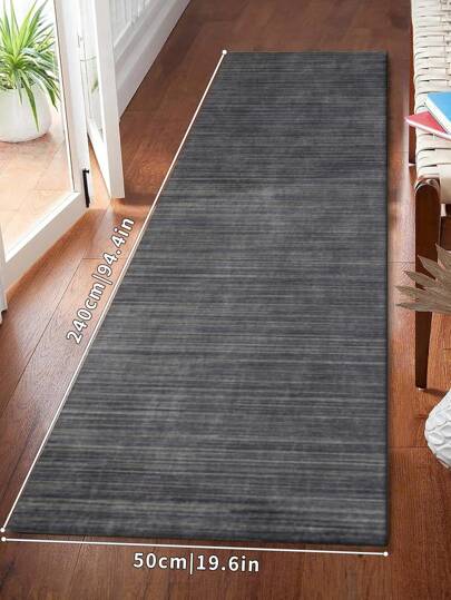 1pc Black Modern Minimalist Style Crystal Velvet Rug, 850g/M², Rectangle, Non-Slip Washable, Home Decor, Suitable For Living Room, Kitchen, Dining Room, Office, All Season