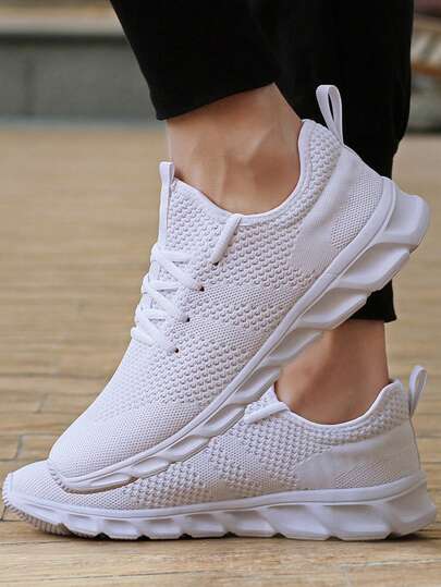 Men's Shoes Lightweight Walking Shoes Breathable Casual Shoes Indoor Gym Sneakers Outdoor Sport Trainers For Men Footwear Plus Size White