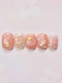 Sanrio Tomoni & Sanrio Collaboration Cartoon Nagelstickers, 5D Melody Pochacco Kuromi Nagelkunst Decals