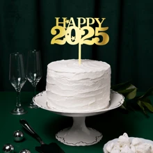 亚克力新年快乐蛋糕装饰欢迎 2025 年蛋糕装饰派对装饰用品