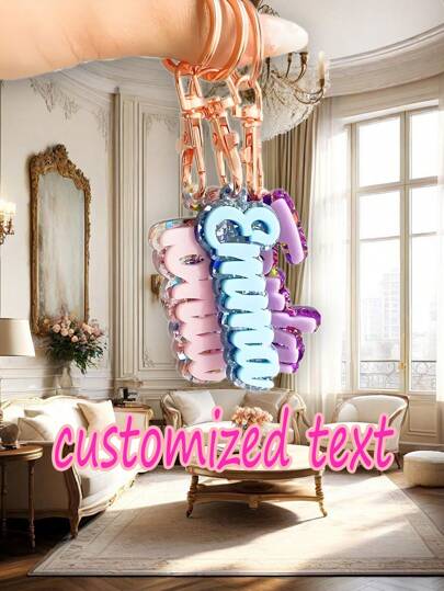 1 pieza Llaveros acrílicos personalizables con letras brillantes - Llaveros brillantes, etiquetas de nombre personalizadas para mochilas y loncheras, regalo ideal para el Día de San Valentín, llaveros de mochila lindos, coloridos, lindos, adorables, divertidos, kawaii, Y2K, elegantes, unisex, casuales, personalizados, únicos, personalizados, regalos ideales para él, regalos ideales para ella, ella, novio, novia, familia, amigos, útiles escolares, de vuelta a la escuela, para la oficina, para la escuela, para el aula, para regalos de maestros, para la universidad, para colegas, para dormitorios, para maestros, para niños y niñas, para adolescentes, estudiantes de secundaria, estudiantes de secundaria, estudiantes universitarios, estudiantes universitarios, estudiantes de primer año, estudiantes de segundo año, estudiantes de cursos inferiores, delicada romance, chic utilitario