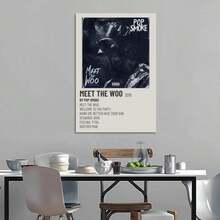 HALFRYTA Meet Poster Woo Smoke Music Album Cover Canvas Art Poster And Wall Art Picture Print Modern Family Bedroom Decor Posters - 黑與白 - 查看 4