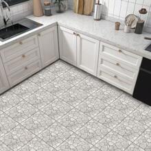 10pcs Stone Pattern Ceramic Tile Stickers, Self-Adhesive PVC Anti-Slip Wall Paper For Kitchen, Living Room, Bathroom, Bedroom, Wall, And Floor Decor - Grey - View 6
