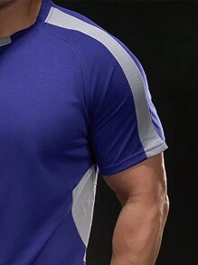 Camiseta deportiva transpirable y de secado rápido para hombres para actividades al aire libre en verano (S-XXXL) - Morado - Ver 3