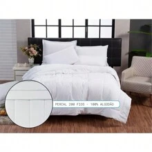 200 Thread Count Natural Cotton Queen Duvet Soft Touch - trắng - Xem 5