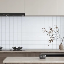 1 Cuộn Giấy Dán Tường Bóng Họa Tiết Ca Rô 1m/3m/5m, Miếng Dán Tường Chống Dầu Có Thể Tháo Rời Và Sử Dụng Ngay, Giấy Dán Tường Trang Trí Tường Bếp, Tủ Ăn, Tủ Sách, Bề Mặt Làm Việc, 15.74X397.4INCH, Trang Trí Phòng, Trang Trí Nhà, Trang Trí Phòng Tắm, Trang Trí Phòng Ngủ, Đồ Trang Trí Phòng, Trang Trí Phòng Khách, Trang Trí Nhà, Trang Trí Nhà, Trang Trí Nhà, Giấy Dán Tường Phòng Khách - Đen và trắng - Xem 1