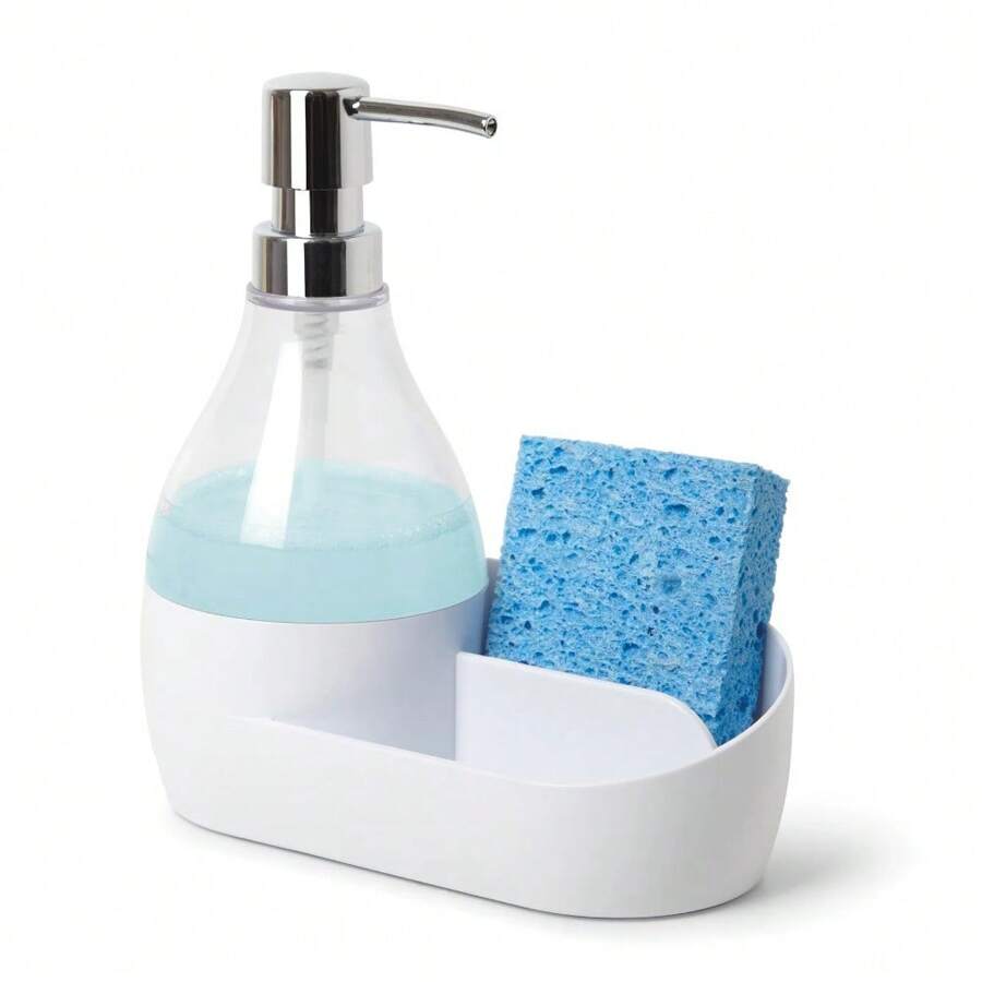 Soap Pump And Sponge Holder, Soap Dispenser With Built-In Caddy, 17.1 ...