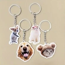 1pc Personalized Pet Memorial Keychain, Custom Photo Acrylic Pet Memento, Transparent Pendant Suitable For Bags And Backpacks,Dawg,Engraved,Durable,Stainless,Colorful,Cute,Adorable,Funny,Kawaii,Y2K,Stylish,Unisex,Casual,Custom,Personalized,Unique,Customized,Ideal Gifts For Him,Ideal Gifts For Her,Her,Boyfriend,Girlfriend,Family,Friends,Children,For Anniversaries,For Birthdays,For Graduation,For Housewarming,For Weddings,Bag Charms