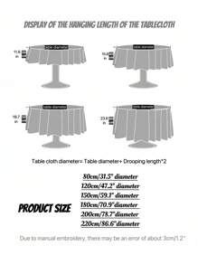 1 块花卉图案桌布，现代涤纶圆形刺绣镂空隔热防尘桌布，适用于圆桌、咖啡桌、日常装饰、婚礼派对装饰，也可用于梳妆台和其他家具 - 淺咖色 - 查看 2