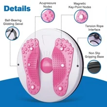 NetHong Waist Twisting Disc, Waist Slimming Balance Rotating Disc Board With Drawstring - Pink - View 5
