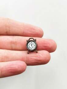 2pcs Mini French Style Desk Lamp With Clock, Suitable For Dollhouse - Perfect For 1:12 Scale Model, Alloy Steel, Ideal For Bedroom & Living Room Decor, No Power Needed