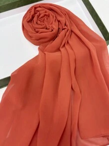 1pc Solid Soft Chiffon Scarf For Daily Casual Life Women Hijab - Multicolor - View 38