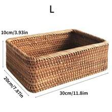 1 pièce/3 pièces Panier à fruits en rotin, plateau carré panier à pain, panier de service décoratif tressé à la main pour table de salon, plan de travail de cuisine, décoration rustique de maison