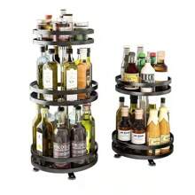 1/3 Etagen Gewürzhalter Gewürze Küche Halter Organizer Gewürzregal Gewürzständer - Schwarz - Übersicht 2