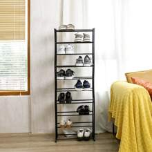 Luxury Stainless Steel Vertical Shoe Rack With 10 Tiers 50x16x140 Cm - Black - View 3