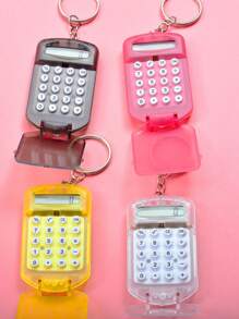 1 pieza Llavero con miniatura de calculadora de tapa abatible de moda y creativa, casual, regalo del Día de San Valentín, regalo para amigos (llave no incluida), accesorio de coche, adorno de bolso, escuela