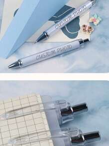 1PC/2PCS/5PCS Custom Ballpoint Pen Press Ballpoint Pen Design Simple Personalized Customization Support Custom Picture Special Custom Exclusive Ballpoint Pen For Family Friends Students Teachers Partners Good Small Gift Multi-Functional, Waterproof, Ornamental, Reusable Colorful, Vintage, Cute, Modern Hot Pink, Royal Blue, Green, Burgundy Red, University Students, Freshman, Sophomore, Underclassmen,Customized Ballpoint Pens,Back To School Supplies - Multicolor - View 4