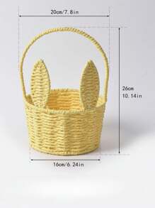 1 件复活节兔子篮子杂物收纳盒编织花篮野餐篮复活节篮子适用于家庭花园派对露营厨房户外装饰 - 1pc - 查看 16