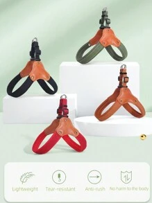 Rokhevn 1 pièce Harnais de poitrine en nylon personnalisable pour animaux de compagnie, avec doublure en mousse confortable, convient aux chiens de grande, moyenne et petite taille, avec texte personnalisable