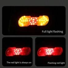 1 szt. Tylne światło rowerowe sterowane zdalnie z klaksonem, kierunkowskazem, ładowaniem przez USB, oświetlenie do jazdy nocnej