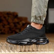 GUYISA Black Safety Shoes, Lightweight Anti-Crush Anti-Puncture Work Shoes, Functional Sports Style For All Seasons - Black - View 3