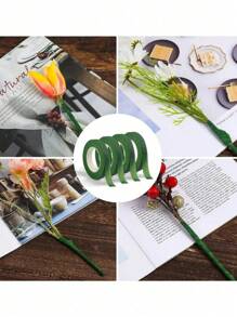 5rolls/2rolls/1roll Garden Floral Adhesive Tape,Self-Adhesive Stem Wrap Green Floral Tape For DIY Flower Arrangement, Florist, Weddings