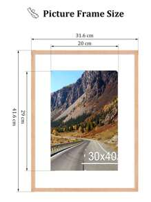 1pc Real Solid Wood Art Picture Frame, Modern Home Decor, Suitable For A4, A3, 30*40CM Poster & Photo - Red Oak Natural Color - View 8