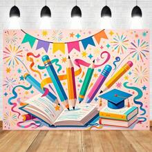 1pc Happy Spring Easter Wreath Background Banner Background Party Supplies Wall Decoration, Suitable For Party Background Environment Celebration And Birthday Commemoration Decoration, , Suitable For Outdoor And Indoor Use