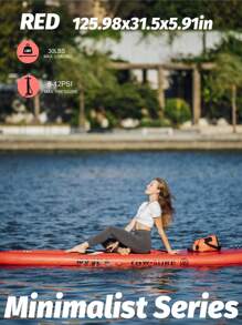 YHW-SURF 1 Set Red Inflatable Stand Up Paddle Board, Includes Full Accessories: Hand Pump, Detachable Paddle, Leash, Backpack, Removable Fin And Repair Kit