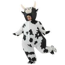 Inflatable Cow Costume, Inflatable Outfit, Role Play Party, Holiday, Halloween Costume, Parade, Carnival Costume, Jumpsuit - White - View 8