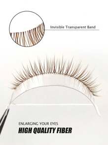 Asiteo 5 Pairs Brown Transparent Cartoon Style False Eyelashes, Lightweight And Easy To Apply, Create Natural Makeup Look, Suitable For Daily Use - 自然纖長款 - 查看 2
