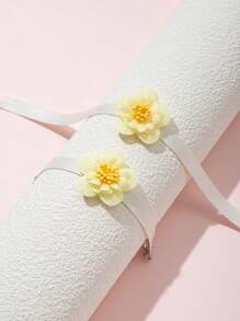 2 件套女孩花丝带项链和手链套装 - 彩色 - 查看 6