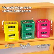 1 pieza Abridor de botella de cerveza creativo con imán para refrigerador, quitacorchos magnético 3D, apto para bar o hogar, festival de cerveza, utensilios de bar, regalo para fiesta de boda, utensilios de cocina, para exteriores, camping, regalo para papá