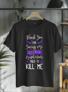 Camiseta con idea de regalo para pacientes con linfoma de Hodgkin que sufren de ganglios linfáticos - Negro - Ver 1