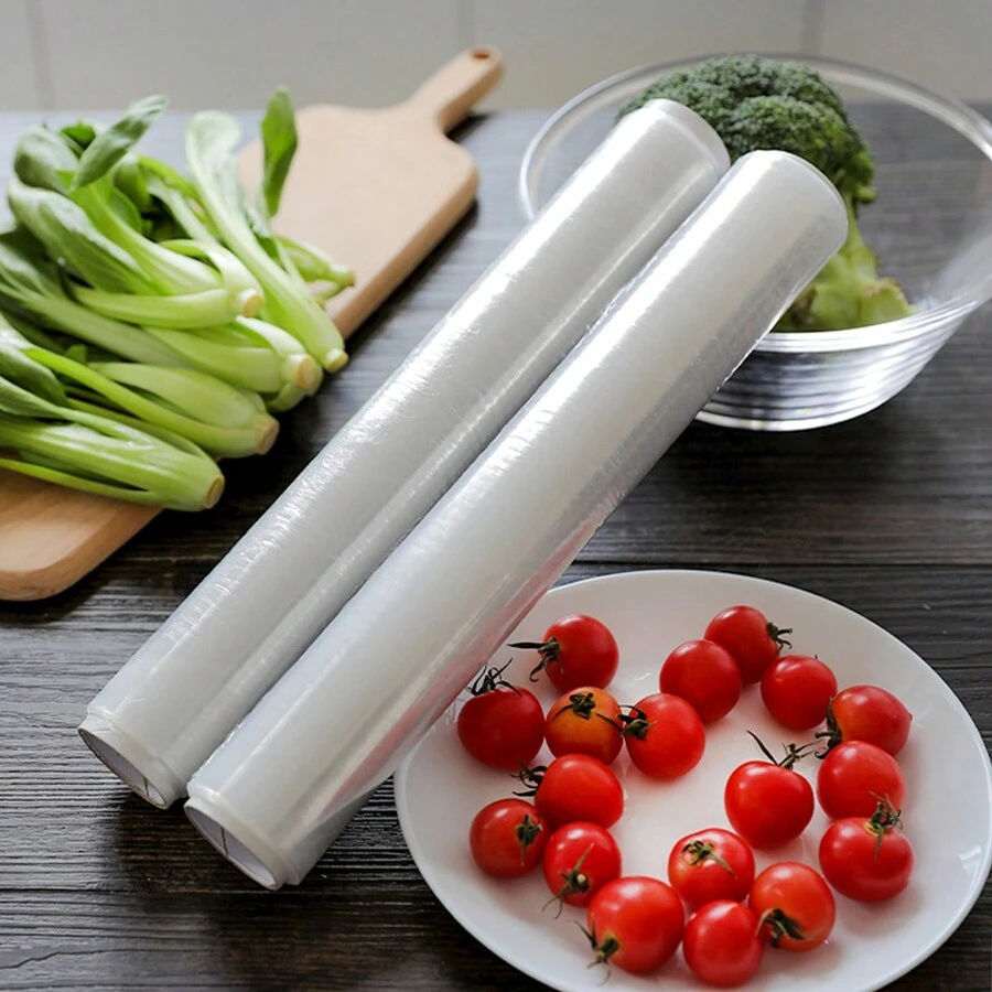 1 卷经济型食品保鲜膜，30/50 米长，适用于微波炉、冰箱和厨房，无撕裂设计，适用于户外、露营