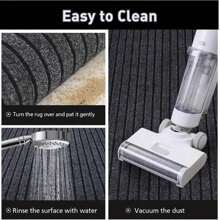 Alfombra de cocina absorbente al agua y a prueba de aceite con rayas, alfombra de puerta para el hogar, alfombra interior/exterior antideslizante y resistente a la suciedad, recortable - cocina raya gris - Ver 6