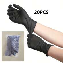 20/60/100 pezzi Guanti neri monouso multiuso, guanti monouso in PVC per cucina, bagno, soggiorno, camera da letto