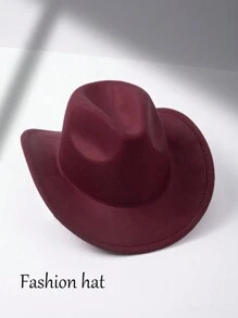 1 Pc Rose & Leaf Retro Pattern Bohemian Vintage Polyester Embroidered Beaded Rhinestone Felt Hat, Newsboy Cap, Cowboy Hat, All-Season Fashion Versatile Work Hat With Detachable Chain