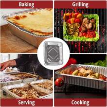Aluminum Pans Disposable (20 Pack), 21x13 Pans For, Prepping, Roasting, Food, Storing, Heating, Cooking, Chafers, Catering, BBQ Grilling, Sturdy Baking Pan Trays - 銀色 - 查看 4