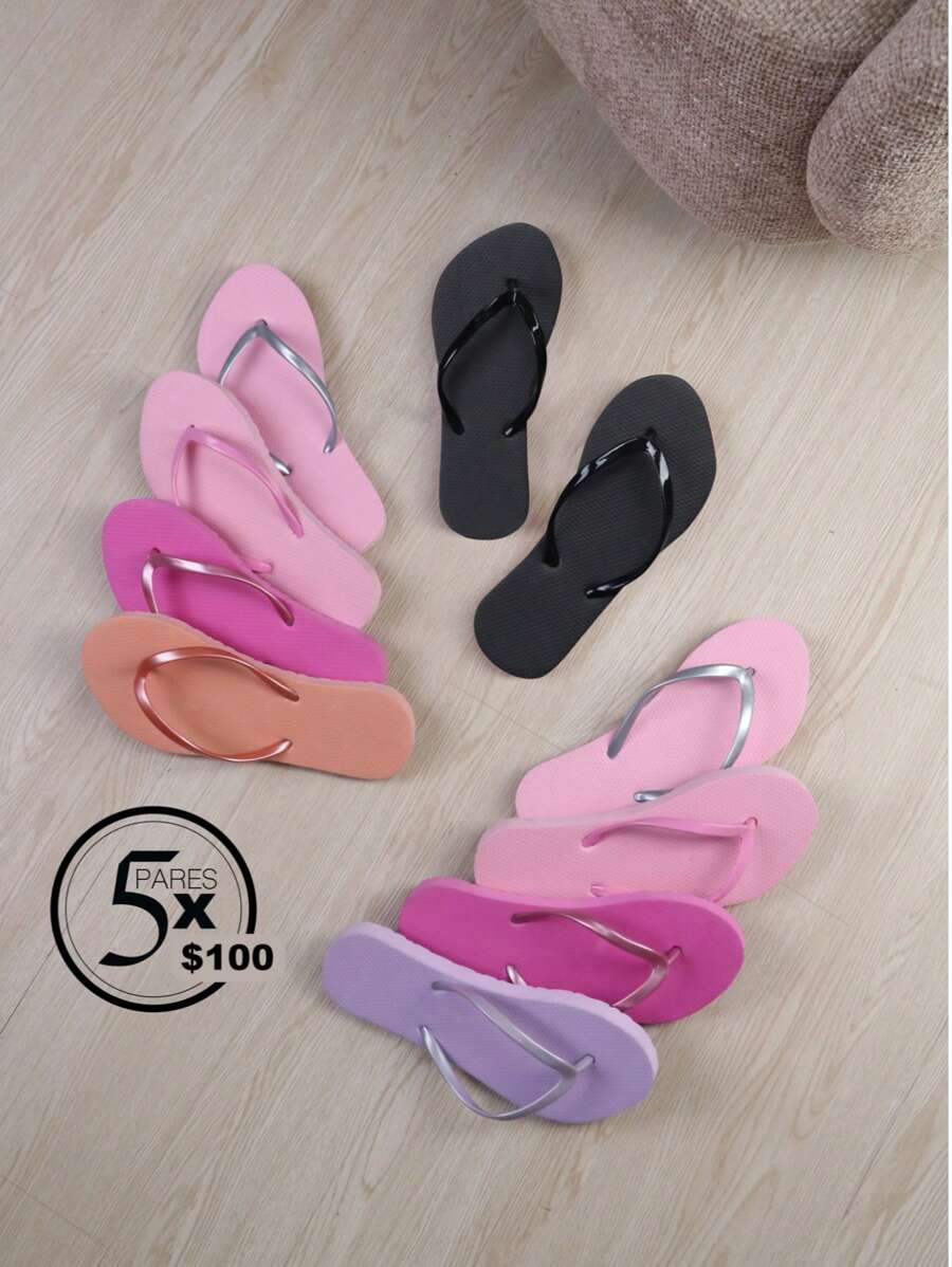 Sandalias básicas para mujer, sencillas, prácticas y multifuncionales - Negro - Ver 1